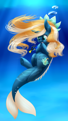 Size: 2160x3840 | Tagged: safe, artist:noodlefreak88, oc, oc only, oc:tidal charm, aquapony, 4k, 4k tidal contest entries, female, high res, seaunicorn, solo, underwater, water