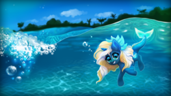 Size: 3840x2160 | Tagged: safe, artist:confetticakez, oc, oc only, oc:tidal charm, aquapony, 4k, 4k tidal contest entries, female, high res, seaunicorn, solo, underwater, water