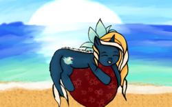 Size: 3840x2400 | Tagged: safe, artist:silversthreads, oc, oc only, oc:tidal charm, aquapony, 4k tidal contest entries, female, high res, seaunicorn, solo, water