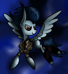 Size: 3169x3456 | Tagged: safe, artist:surprisehouse3338, soarin', pegasus, pony, g4, alternate hairstyle, clothes, high res, jacket, male, solo, stallion