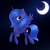 Size: 2000x2000 | Tagged: safe, artist:luna756, princess luna, g4, crescent moon, female, flying, high res, moon, night, s1 luna, solo, stars