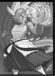 Size: 708x973 | Tagged: safe, artist:shonuff44, spike, g4, grayscale, male, monochrome, needs more jpeg, older, older spike, solo