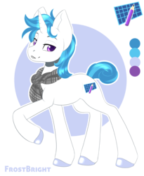 Size: 950x1161 | Tagged: safe, artist:silkensaddle, oc, oc only, oc:frost bright, commission, solo