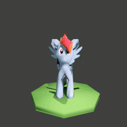 Size: 562x562 | Tagged: safe, artist:fillerartist, rainbow dash, g4, 3d, animated, blender, butt, female, hilarious in hindsight, low poly, plot, rotation, solo