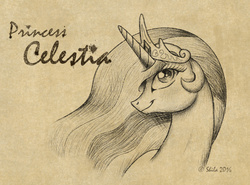 Size: 904x669 | Tagged: safe, artist:littlehybridshila, princess celestia, g4, female, solo