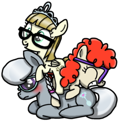 Size: 985x1000 | Tagged: safe, artist:flyingbrickanimation, silver spoon, twist, zippoorwhill, earth pony, pegasus, pony, g4, blushing, cute, cutie mark, eyes closed, filly, glasses, group, inquisitive harmony of glasses fillies, missing accessory, pile, silverbetes, simple background, tiara, transparent background, trio, tsundere, twistabetes, zippoorbetes