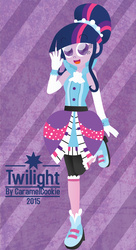 Size: 545x1000 | Tagged: safe, artist:caramelcookie, twilight sparkle, equestria girls, friendship through the ages, g4, female, piano dress, rockin' hair, solo