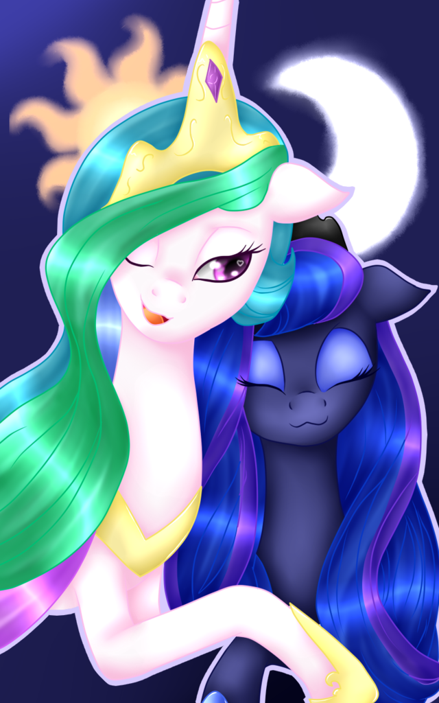 Safe Artist Anitarosita Artist Theroyalprincesses Princess Celestia Princess Luna