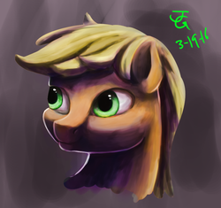 Size: 792x745 | Tagged: safe, artist:joan-grace, applejack, g4, female, hatless, missing accessory, portrait, solo