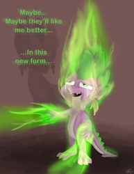 Size: 1024x1325 | Tagged: safe, artist:loreto-arts, spike, g4, crying, doctor who, ponified spike, regeneration, transformation