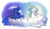 Size: 1280x740 | Tagged: safe, artist:king-kakapo, princess celestia, princess luna, alicorn, classical unicorn, pony, g4, cloud, curved horn, cute, cutelestia, eyes closed, horn, leonine tail, lunabetes, missing accessory, on a cloud, prone, royal sisters, sisters, smiling, unshorn fetlocks