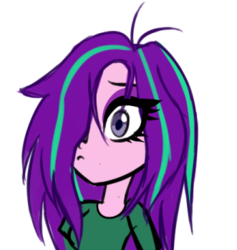 Size: 331x349 | Tagged: dead source, safe, artist:wubcakeva, aria blaze, equestria girls, g4, female, hair over one eye, loose hair, messy hair, solo