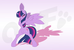Size: 2500x1667 | Tagged: safe, artist:miniferu, twilight sparkle, alicorn, pony, g4, female, mare, solo, spread wings, twilight sparkle (alicorn)