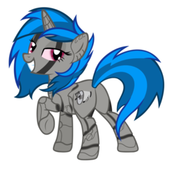 Size: 902x885 | Tagged: safe, artist:aborrozakale, oc, oc only, oc:homage, pony, robot, robot pony, unicorn, fallout equestria, g4, bedroom eyes, butt, fanfic, fanfic art, female, hooves, horn, looking at you, looking back, looking back at you, mare, plot, presenting, red eyes, simple background, smiling, solo, teeth, transparent background, vector