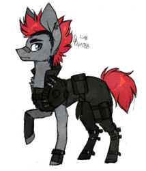 Size: 373x435 | Tagged: safe, artist:tay-niko-yanuciq, pony, kill la kill, male, ponified, simple background, solo, stallion, transparent background, tsumugu kinagase