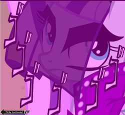 Size: 760x699 | Tagged: safe, edit, screencap, coloratura, g4, the mane attraction, countess coloratura, image macro, jojo's bizarre adventure, meme, menacing, onomatopoeia, to be continued, ゴ ゴ ゴ