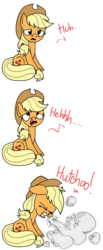 Size: 1024x2495 | Tagged: safe, artist:anyponedrawn, applejack, g4, female, fetish, nose wrinkle, nostril flare, nostrils, scrunchy face, sick, sitting, sneezing, sneezing fetish, solo, spray