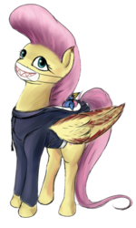 Size: 576x960 | Tagged: safe, artist:kwendynew, fluttershy, pony, g4, clothes, delinquent, female, hoodie, mask, solo, surgical mask, yankii