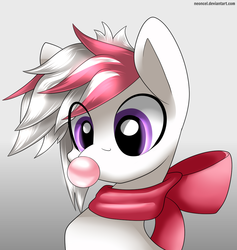 Size: 1024x1078 | Tagged: safe, artist:neoncel, oc, oc only, oc:bubblepupp, pony, bubblegum, food, solo