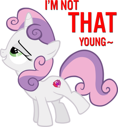 Size: 3358x3606 | Tagged: safe, sweetie belle, pony, unicorn, g4, bedroom eyes, cute, cutie mark, female, filly, high res, image macro, jailbait, meme, simple background, solo, the cmc's cutie marks, vector, white background