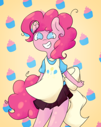 Size: 3107x3887 | Tagged: safe, artist:luxaestas, pinkie pie, earth pony, anthro, g4, apron, clothes, female, high res, solo