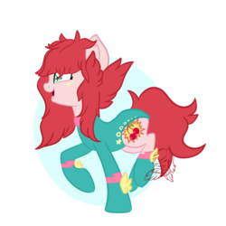 Size: 1000x1000 | Tagged: safe, artist:dreamyeevee, oc, oc only, oc:cherry pow, earth pony, pony, superhero