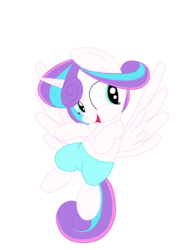 Size: 1936x2592 | Tagged: safe, artist:squipycheetah, princess flurry heart, g4, season 6, baby, clothes, cute, diaper, female, filly, floating, flurrybetes, flying, happy, looking back, looking sideways, older, open mouth, pants, shorts, simple background, smiling, solo, spread wings, transparent background, vector
