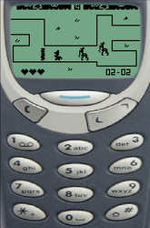 Size: 297x449 | Tagged: safe, artist:regularmouseboy, zombie, story of the blanks, cellphone, chase, fake screencap, nokia 3310, phone, pixel art