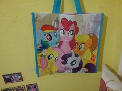 Size: 2592x1944 | Tagged: safe, applejack, fluttershy, pinkie pie, rainbow dash, rarity, g4, irl, photo, tote bag