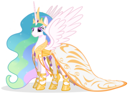 Size: 2400x1800 | Tagged: safe, artist:cartoontiger, princess celestia, alicorn, pony, g4, clothes, dress, female, gala dress, mare, regal, simple background, solo, spread wings, transparent background, vector
