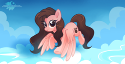 Size: 3633x1875 | Tagged: safe, artist:xwhitedreamsx, oc, oc only, pegasus, pony, cloud, solo