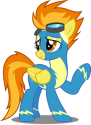 Size: 3642x5000 | Tagged: safe, artist:dashiesparkle, spitfire, pegasus, pony, g4, rarity investigates, .svg available, absurd resolution, clothes, female, goggles, mare, ponyscape, raised hoof, simple background, solo, transparent background, uniform, vector, wonderbolts uniform