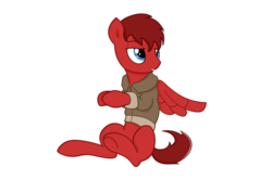 Size: 1024x724 | Tagged: safe, artist:wonkysole, oc, oc only, oc:spriggs, pegasus, pony, clothes, jacket, solo