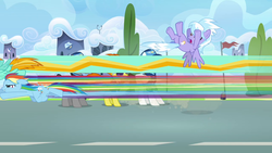 Size: 1280x720 | Tagged: safe, cloudchaser, lightning dust, rainbow dash, g4