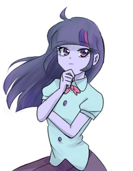 Size: 700x900 | Tagged: safe, artist:misochikin, twilight sparkle, equestria girls, g4, female, looking at you, solo