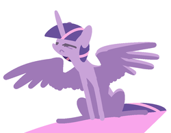 Size: 897x697 | Tagged: safe, artist:nobody, twilight sparkle, alicorn, pony, g4, eyes closed, female, mare, sitting, solo, spread wings, tired, twilight sparkle (alicorn)