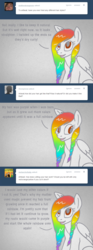 Size: 700x1872 | Tagged: safe, artist:aisu-isme, oc, oc only, oc:artbeat, ask the creepy ponies, rainbow hair, wet mane