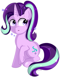 Size: 3800x4900 | Tagged: safe, artist:emera33, starlight glimmer, g4, the crystalling, absurd resolution, female, open mouth, raised hoof, signature, solo
