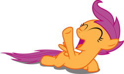 Size: 8322x4949 | Tagged: safe, artist:chezne, scootaloo, g4, absurd resolution, female, filly, laughing, open mouth, simple background, solo, transparent background, vector