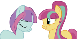 Size: 1024x520 | Tagged: safe, artist:hannaspeert123, sour sweet, sunny flare, pony, equestria girls, g4, my little pony equestria girls: friendship games, female, lesbian, shipping, simple background, sourflare, transparent background