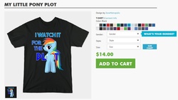 Size: 1167x653 | Tagged: safe, rainbow dash, g4, butt, clothes, clothing for the fearless, female, i watch it for the plot, plot, shirt