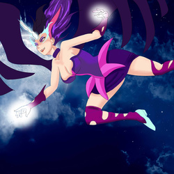 Size: 800x800 | Tagged: safe, artist:barskavil, sci-twi, twilight sparkle, equestria girls, g4, my little pony equestria girls: friendship games, breasts, busty twilight sparkle, cleavage, female, human coloration, humanized, midnight sparkle, solo