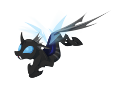 Size: 1599x1131 | Tagged: safe, artist:hexfloog, oc, oc only, oc:pronotum, changeling, changeling oc, simple background, solo, transparent background