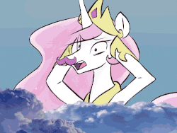 Size: 1000x750 | Tagged: safe, artist:^:3, princess celestia, g4, animated, female, markiplier, moustache, oh no, solo, warfstache, what have you done?!