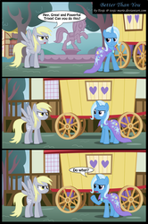 Size: 1672x2516 | Tagged: safe, artist:toxic-mario, edit, derpy hooves, trixie, pegasus, pony, g4, comic, cropped, derp, female, mare