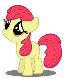 Size: 1000x1208 | Tagged: safe, artist:hiimlogic, apple bloom, g4, adorabloom, cute, daaaaaaaaaaaw, female, missing accessory, pouting, simple background, solo, transparent background, vector