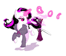 Size: 2275x1945 | Tagged: safe, artist:friendlyraccoon, oc, oc only, oc:smoke rings, pony, unicorn, magic, solo