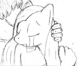 Size: 1000x868 | Tagged: safe, artist:tg-0, pinkie pie, human, g4, crying, hug, monochrome, pinkamena diane pie