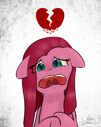 Size: 855x1070 | Tagged: safe, artist:pinkiesheen, pinkie pie, g4, crying, female, floppy ears, heartbreak, pinkamena diane pie, solo