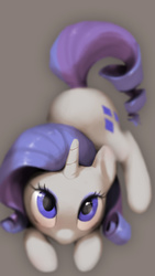 Size: 1080x1920 | Tagged: safe, artist:ciyunhe, rarity, pony, unicorn, g4, cute, face down ass up, female, looking at you, looking up, looking up at you, raribetes, solo